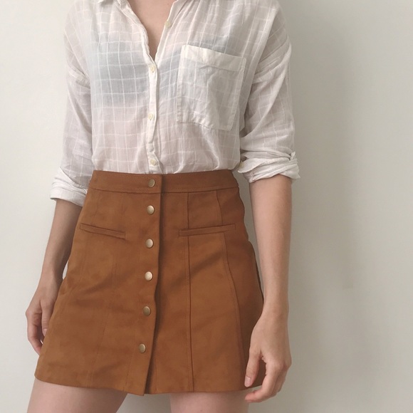 Zara Dresses & Skirts - Zara • Sueded Button Down Skirt